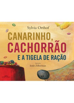 Canarinho, cachorrão e a tigela de ração